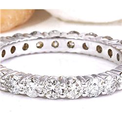 2.00 CTW Natural Diamond 18K Solid White Gold Ring