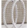 Image 1 : 4.23 CTW Natural Diamond Hoop Earrings 14K Solid White Gold