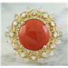 Image 1 : 3.10 CTW Coral 18K Yellow Gold Diamond Ring