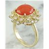 Image 3 : 3.10 CTW Coral 18K Yellow Gold Diamond Ring