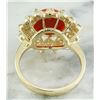 Image 4 : 3.10 CTW Coral 18K Yellow Gold Diamond Ring