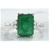 Image 1 : 3.55 CTW Emerald 14K White Gold Diamond Ring