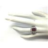 Image 4 : 3.86 CTW Natural Red Rubelite And Diamond Ring 18K Solid White Gold