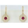Image 1 : 1.60 CTW Ruby 18K Yellow Gold Diamond Errings