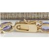 Image 2 : 18.03 CTW Natural Tanzanite And Dimond Bracelet In 14k Solid Yellow Gold