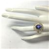 Image 4 : 5.42 CTW Natural Blue Tanzanite And Diamond Ring In 18K Yellow Gold