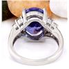 Image 3 : 8.40 CTW Natural Tanzanite 14K Solid White Gold Diamond Ring