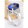Image 4 : 8.40 CTW Natural Tanzanite 14K Solid White Gold Diamond Ring