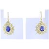 Image 1 : 7.20 CTW Natural Tanzanite And Diamond Earrings 18K Yellow Gold