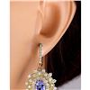Image 3 : 7.20 CTW Natural Tanzanite And Diamond Earrings 18K Yellow Gold