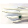 Image 4 : 5.42 CTW Natural Emerald And Diamond Ring In 18K White Gold