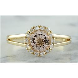 1.24 CTW Morganite 14K Yellow Gold Diamond Ring