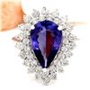Image 1 : 5.73 CTW Natural Tanzanite 14K Solid White Gold Diamond Ring