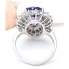 Image 3 : 5.73 CTW Natural Tanzanite 14K Solid White Gold Diamond Ring