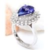 Image 4 : 5.73 CTW Natural Tanzanite 14K Solid White Gold Diamond Ring
