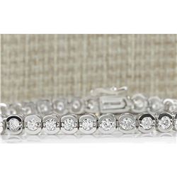 3.50 CTW Natural Diamond Bracelet In 18K White Gold