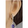 Image 3 : 5.27 CTW Natural Tanzanite And Diamond Earrings 18K Solid White Gold