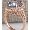 Image 3 : 6.77 CTW Natural Aquamarine And Diamond Ring In 18K Solid Rose Gold