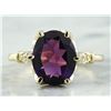 Image 1 : 3.41 CTW Amethyst 14K Yellow Gold Diamond Ring