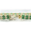 Image 2 : 11.78  CTW Emerald 14K Yellow Gold Diamond Bracelet
