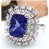 Image 2 : 13.51 CTW Natural Tanzanite 14K Solid White Gold Diamond Ring