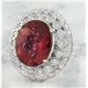 Image 2 : 9.80 CTW Tourmaline 14K White Gold Diamond Ring