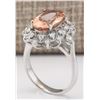 Image 3 : 4.38 CTW Natural Morganite And Diamond Ring In 18K White Gold