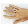 Image 4 : 3.33 CTW Natural Ruby And Diamond Ring In 18K Yellow Gold