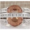Image 1 : 8.05 CTW Natural Morganite And Diamond Ring 18K Solid White Gold