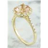 Image 4 : 2.32 CTW Morganite 18K Yellow Gold Diamond Ring