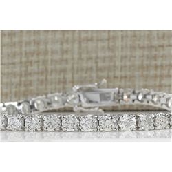 12.00 CTW Natural Diamond Bracelet In 18K Solid White Gold
