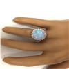 Image 5 : 9.53 CTW Natural Opal 18K Solid White Gold Diamond Ring