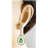 Image 3 : 7.05 CTW Emerald 14K Yellow Gold Diamond Earrings