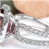 Image 3 : 10.16 CTW Natural Tourmaline 14K Solid White Gold Diamond Ring