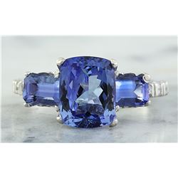 2.87 CTW Tanzanite 14K White Gold Diamond Ring