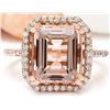 Image 1 : 5.52 CTW Natural Morganite 14K Solid Rose Gold Diamond Ring