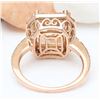 Image 3 : 5.52 CTW Natural Morganite 14K Solid Rose Gold Diamond Ring