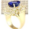 Image 3 : 10.73 CTW Natural Tanzanite And Diamond Ring In 14k Yellow Gold