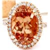 Image 1 : 9.81 CTW Natural Morganite 14K Solid Rose Gold Diamond Ring