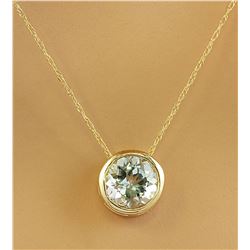 1.50 CTW Aquamarine 18K Yellow Gold Necklace