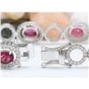 Image 3 : 11.77 CTW Natural Tourmaline 14K Solid White Gold Diamond Bracelet
