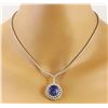 Image 1 : 22.09 CTW Natural Tanzanite 18K Solid White Gold Diamond Necklace
