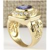 Image 3 : 5.52 CTW Natural Mens Blue Tanzanite And Diamond Ring 18K Yellow Gold