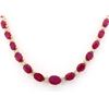 Image 1 : 33.20 CTW Natural African Ruby And Diamond Necklace In 14k Yellow Gold