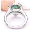 Image 3 : 2.70 CTW Natural Emerald 14K Solid White Gold Diamond Ring
