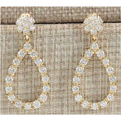 4.50 CTW Natural Diamond Earrings In 14K Yellow Gold