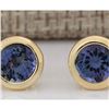Image 1 : 2.60 CTW Natural Tanzanite Earrings 18K Solid Yellow Gold
