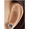 Image 3 : 2.60 CTW Natural Tanzanite Earrings 18K Solid Yellow Gold
