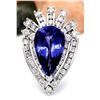 Image 1 : 8.94 CTW Natural Tanzanite 18K Solid White Gold Diamond Ring