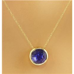 1.50 CTW Tanzanite 14K Yellow Gold Necklace